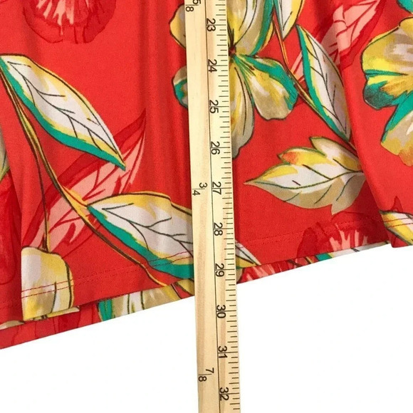 Susan Graver Blouse Womens Size XL Orange Tunic Top Asymmetrical Hem 3/4 Sleeve - Picture 11 of 12